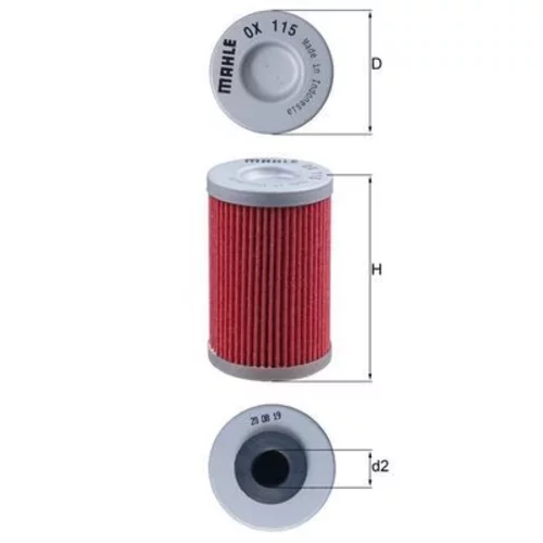 Olejový filter OX 115 /MAHLE/ - obr. 2