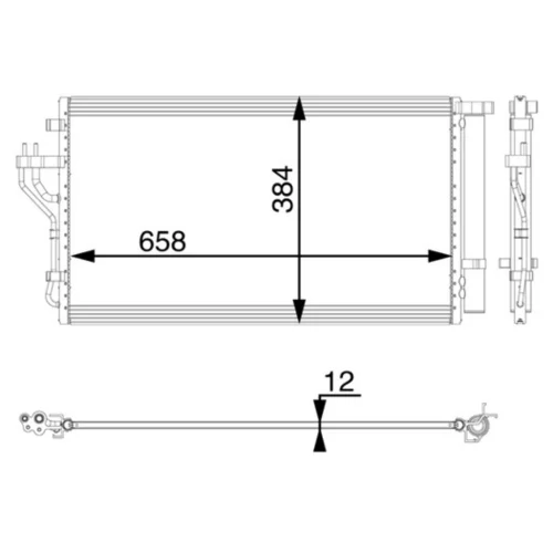 Kondenzátor klimatizácie AC 56 000P /MAHLE/ - obr. 2