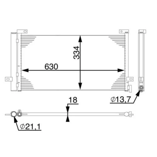 Kondenzátor klimatizácie AC 74 000S /MAHLE/