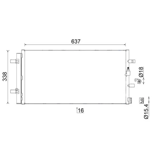Kondenzátor klimatizácie AC 961 000S /MAHLE/ - obr. 1