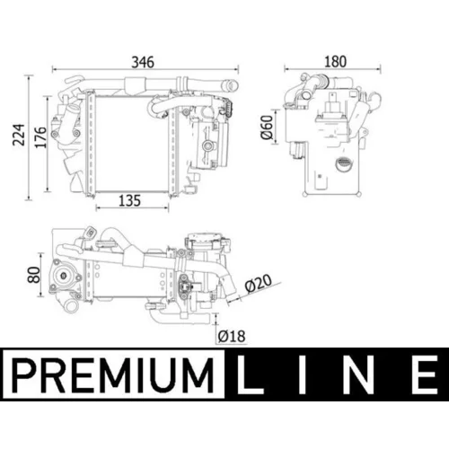 Chladič plniaceho vzduchu CI 540 000P /MAHLE/ - obr. 1