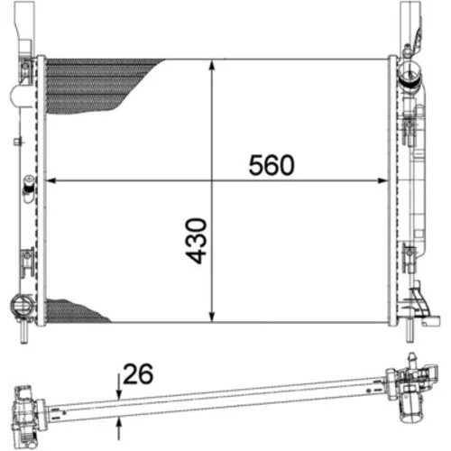Chladič motora CR 1154 000P /MAHLE/ - obr. 3