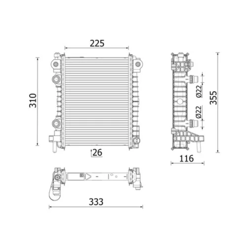 Chladič motora MAHLE CR 2707 000P