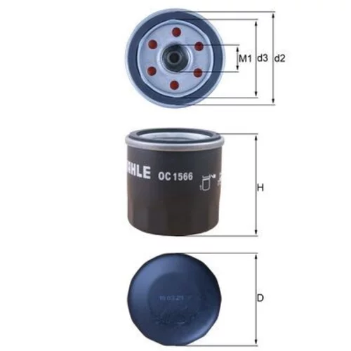 Olejový filter OC 1566 /MAHLE/ - obr. 2