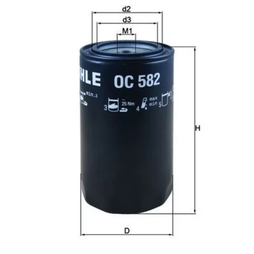 Olejový filter OC 582 /MAHLE/ - obr. 2