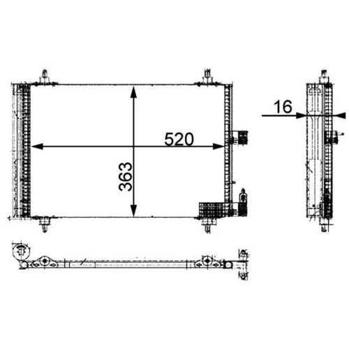 Kondenzátor klimatizácie AC 350 000P /MAHLE/ - obr. 2