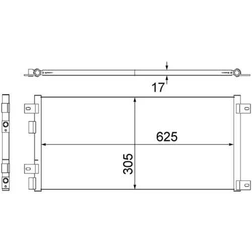 Kondenzátor klimatizácie AC 517 000S /MAHLE/ - obr. 1
