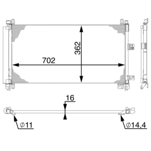 Kondenzátor klimatizácie AC 597 000S /MAHLE/ - obr. 1
