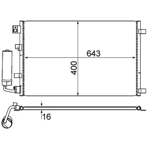 Kondenzátor klimatizácie AC 604 001S /MAHLE/ - obr. 1