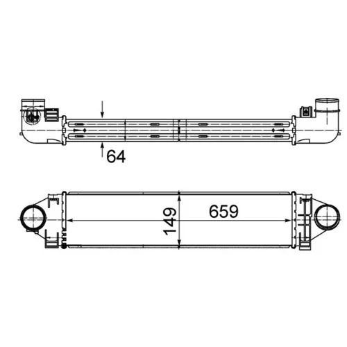 Chladič plniaceho vzduchu CI 499 000S /MAHLE/ - obr. 1