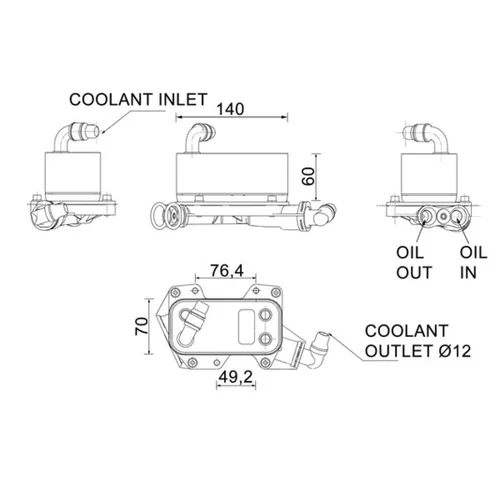 Chladič oleja automatickej prevodovky CLC 132 000P /MAHLE/ - obr. 1