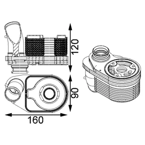 Chladič motorového oleja CLC 203 000S /MAHLE/ - obr. 1
