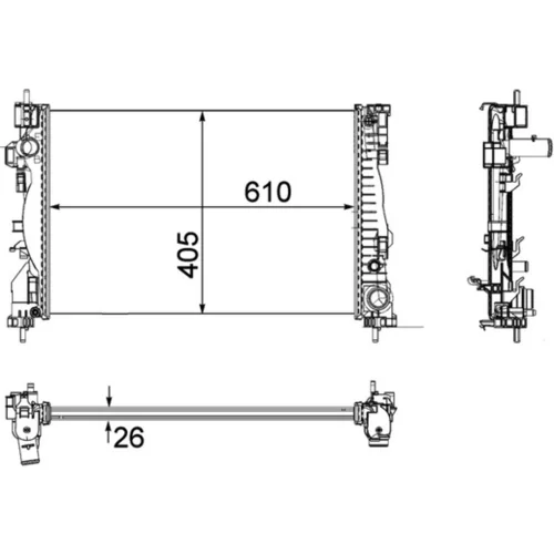 Chladič motora CR 1180 000P /MAHLE/ - obr. 1