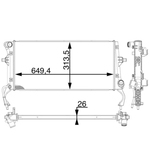Chladič motora CR 1975 000P /MAHLE/ - obr. 1