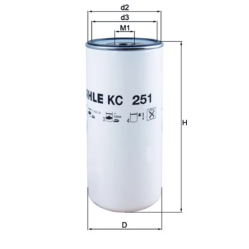Palivový filter KC 251 /MAHLE/ - obr. 2