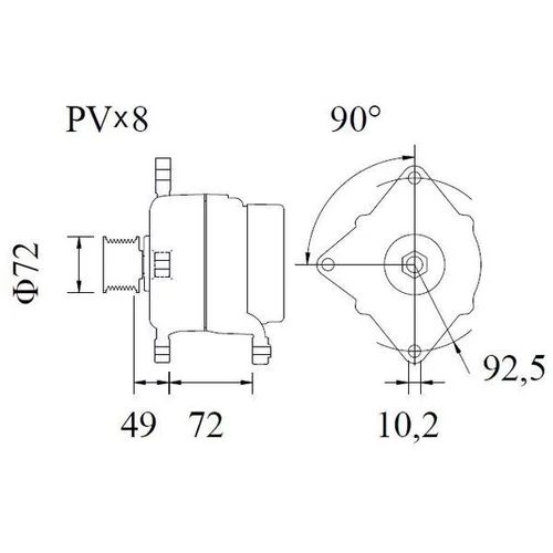 Alternátor MG 952 /MAHLE/ - obr. 1