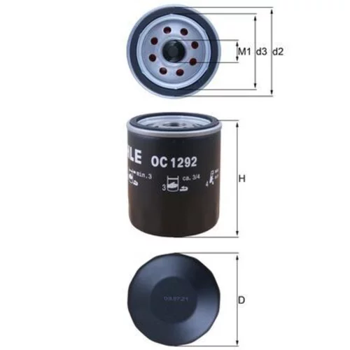 Olejový filter OC 1292 /MAHLE/ - obr. 2