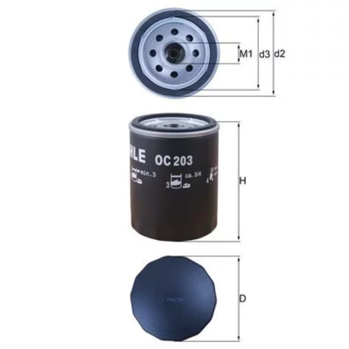 Olejový filter OC 203 /MAHLE/ - obr. 2