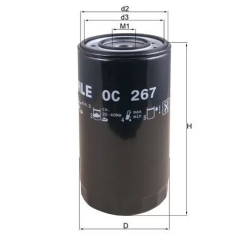 Olejový filter MAHLE OC 267