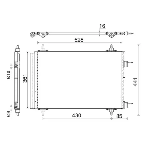 Kondenzátor klimatizácie AC 554 000S /MAHLE/ - obr. 1