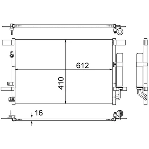 Kondenzátor klimatizácie AC 557 000S /MAHLE/ - obr. 1