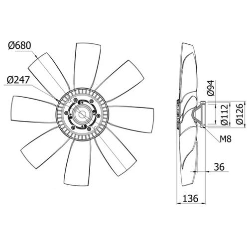 Ventilátor chladenia motora MAHLE CFF 432 000S