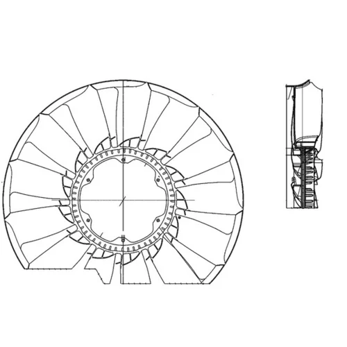Koleso ventilátora chladenia motora CFW 55 000P /MAHLE/ - obr. 1