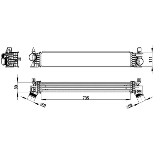 Chladič plniaceho vzduchu CI 148 000P /MAHLE/ - obr. 2