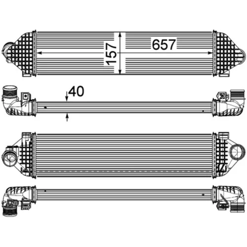 Chladič plniaceho vzduchu CI 248 000P /MAHLE/ - obr. 3