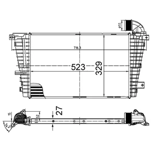 Chladič plniaceho vzduchu CI 513 000S /MAHLE/ - obr. 1