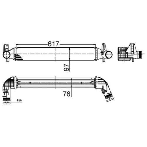 Chladič plniaceho vzduchu CI 516 000S /MAHLE/ - obr. 1
