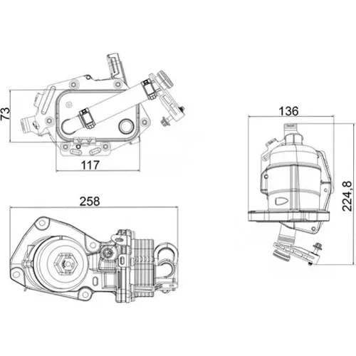 Chladič motorového oleja MAHLE CLC 355 001S