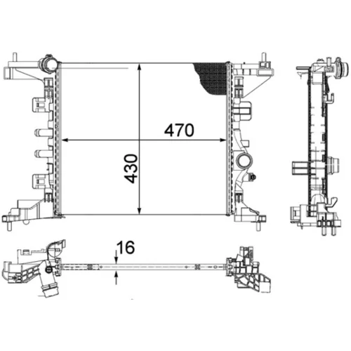Chladič motora CR 1187 000P /MAHLE/ - obr. 1
