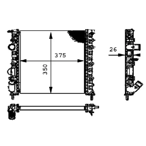 Chladič motora CR 308 000P /MAHLE/ - obr. 1