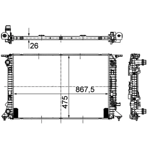 Chladič motora CR 910 000P /MAHLE/ - obr. 1