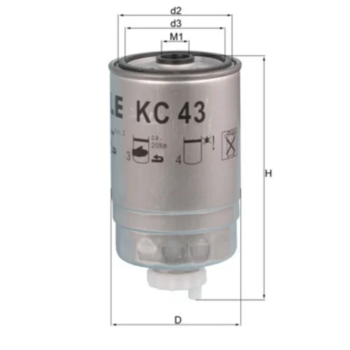 Palivový filter MAHLE KC 43