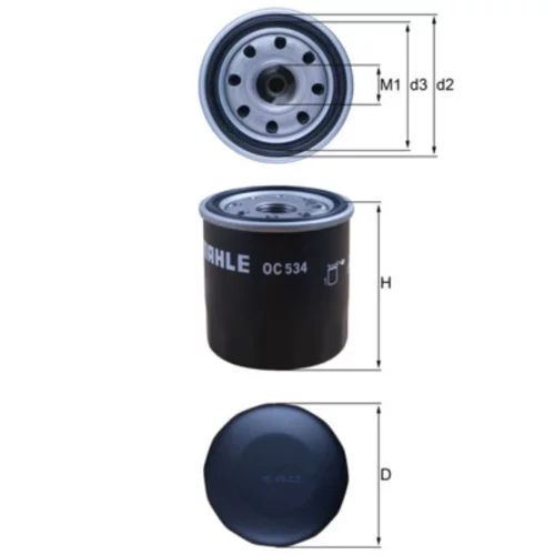 Olejový filter OC 534 /MAHLE/ - obr. 2