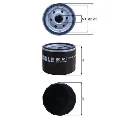 Olejový filter MAHLE OC 619