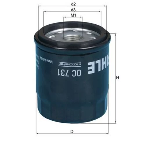 Olejový filter OC 731 /MAHLE/ - obr. 1