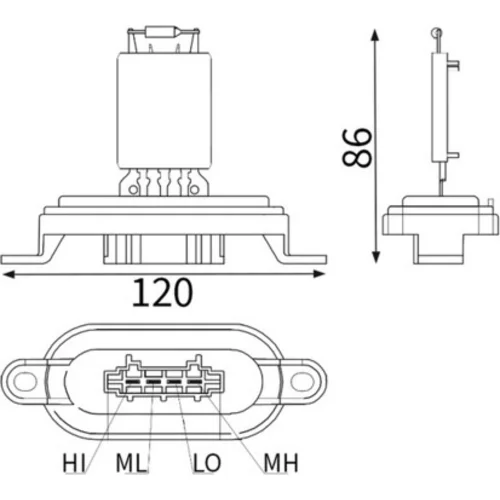 Odpor vnútorného ventilátora MAHLE ABR 174 000S