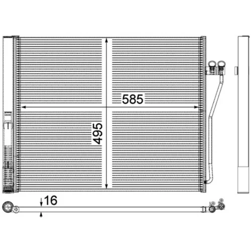 Kondenzátor klimatizácie AC 568 000P /MAHLE/ - obr. 1