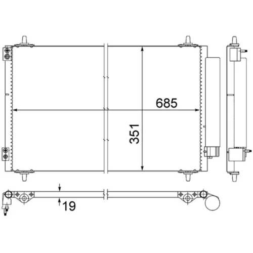 Kondenzátor klimatizácie AC 593 000S /MAHLE/ - obr. 1