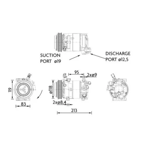 Kompresor klimatizácie ACP 1468 000P /MAHLE/ - obr. 3