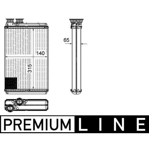Výmenník tepla vnútorného kúrenia AH 195 000P /MAHLE/
