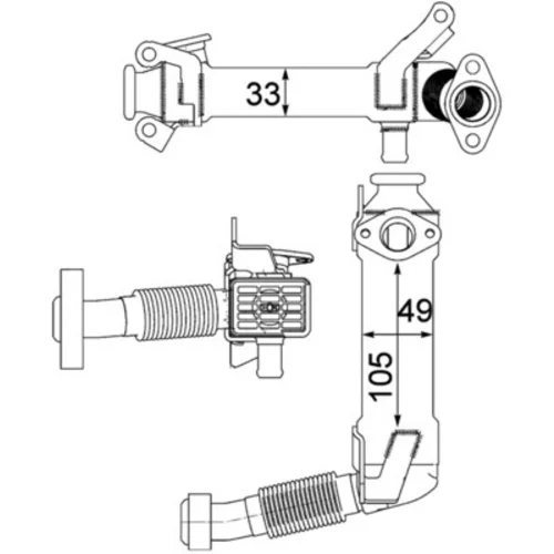 Chladič pre recirkuláciu plynov CE 21 000P /MAHLE/ - obr. 1