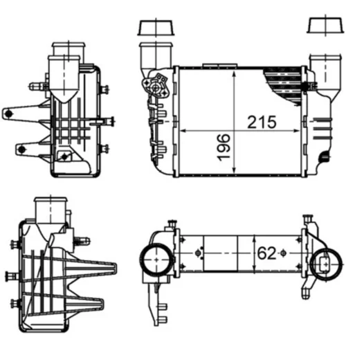 Chladič plniaceho vzduchu CI 381 000S /MAHLE/ - obr. 2