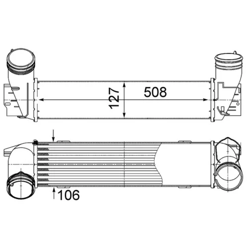 Chladič plniaceho vzduchu CI 490 000S /MAHLE/ - obr. 1