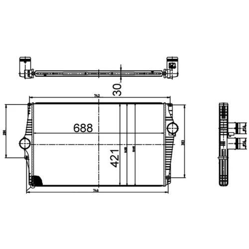 Chladič plniaceho vzduchu CI 520 000S /MAHLE/ - obr. 1