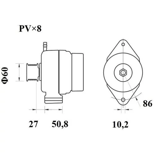 Alternátor MG 414 /MAHLE/ - obr. 1