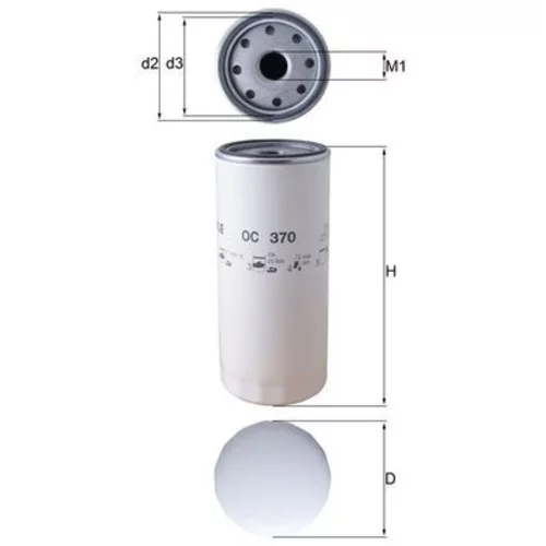 Olejový filter OC 370 /MAHLE/ - obr. 2